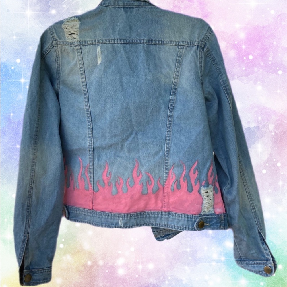 Flames Denim Jacket - image 2